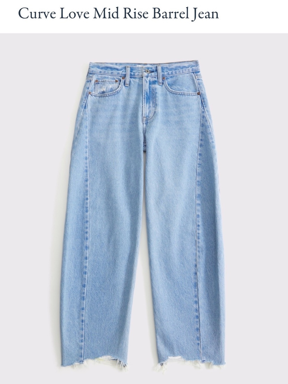 Abercrombie Women’s Mid Rise Barrel Jean